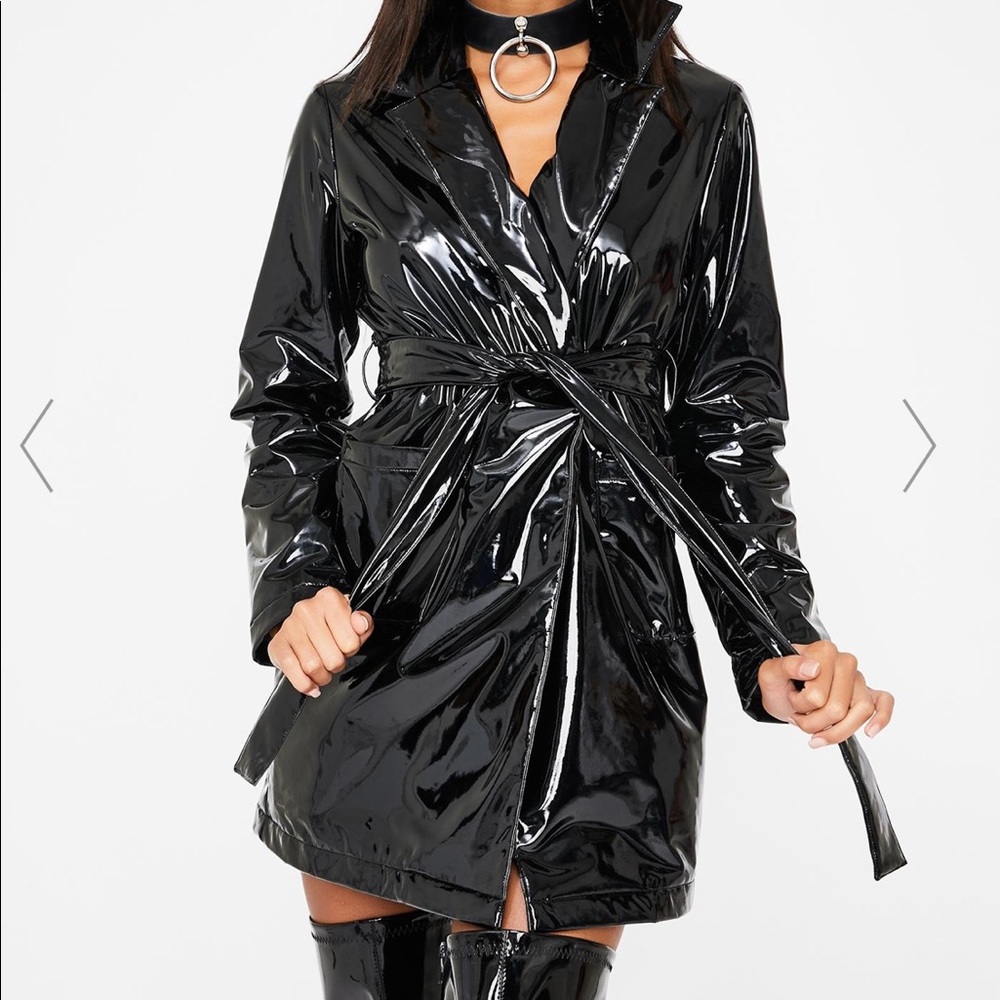 Dolls Kill Vinyl Trench Coat w/Belt